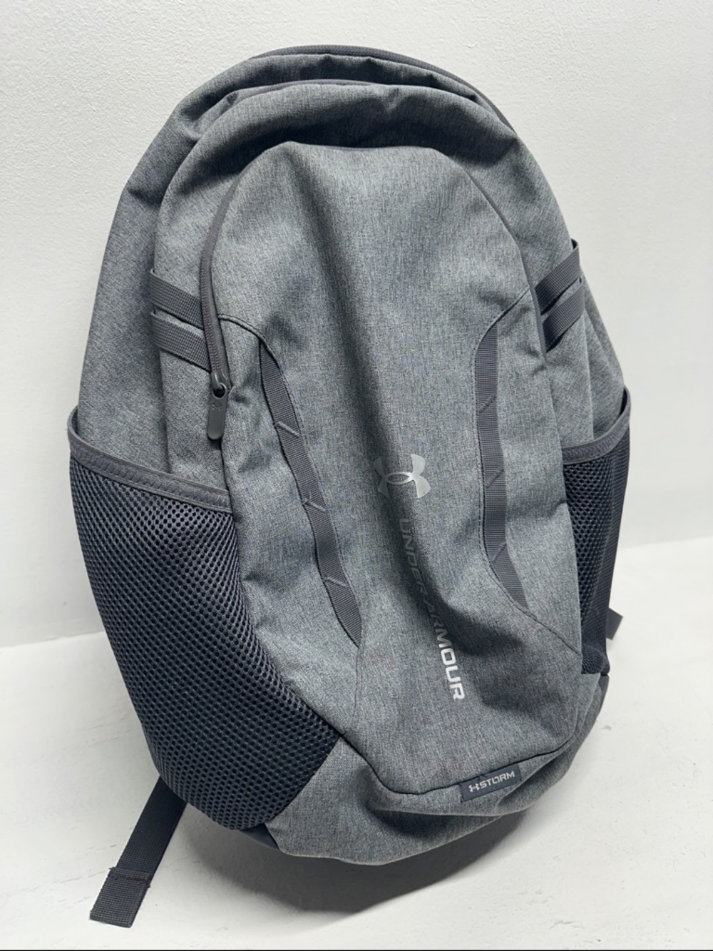 Under Armour Hustle 6.0 Backpack Storm Tech Laptop Sleeve Shoe Pocket Gray - Picture 2 of 7